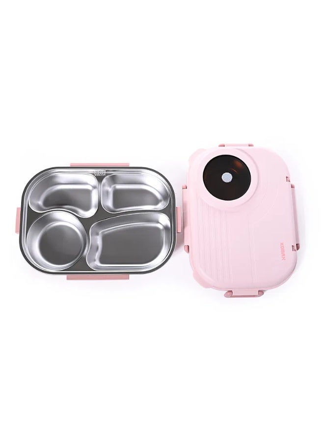 komax Pink divided rectangular food container - Image 1